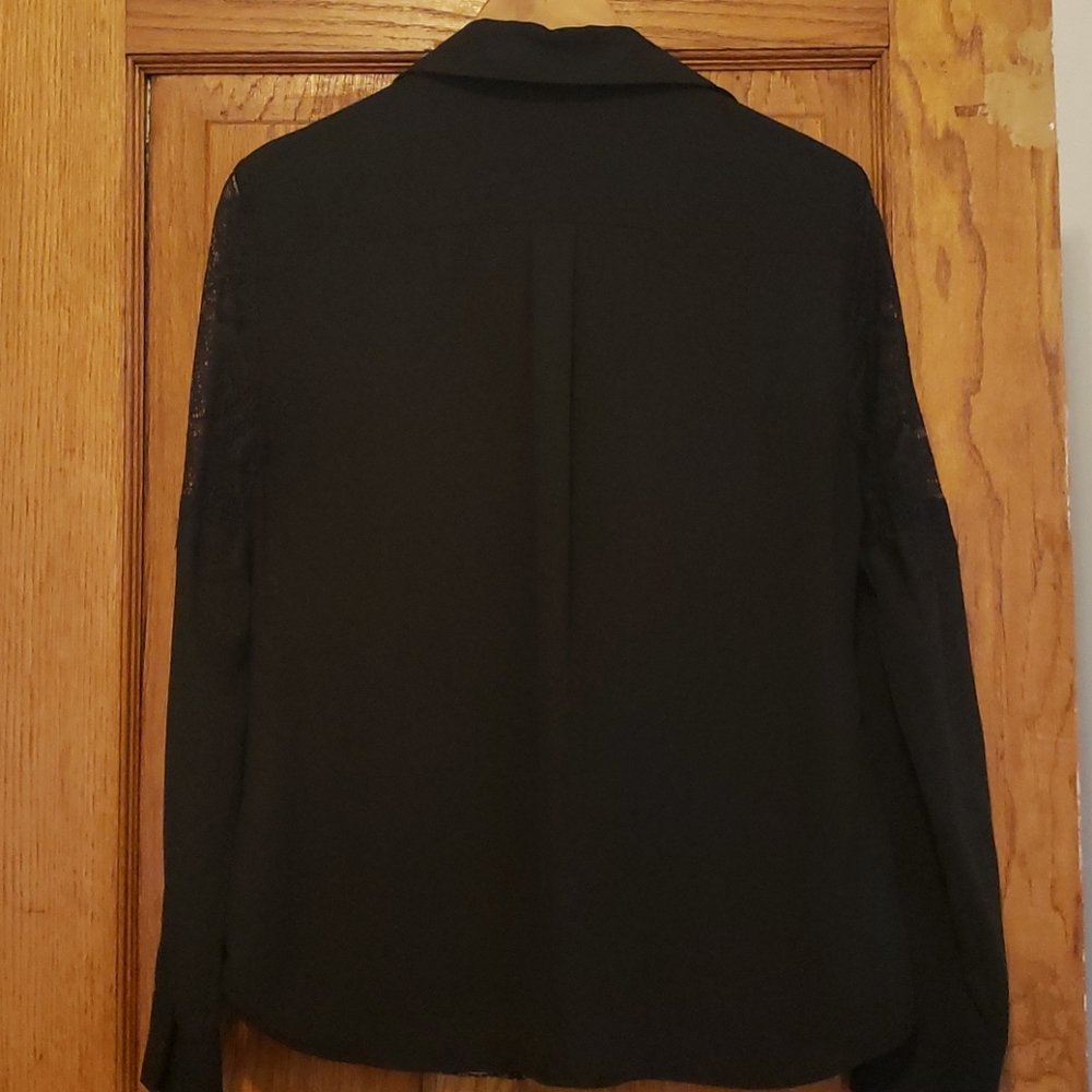 Black Lacey Button Down Blouse - image 4